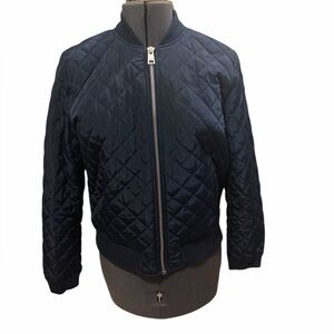 Levi’s Women’s Diamond Quilted Casual Bomber Jacket in Navy